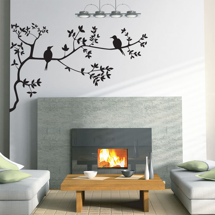Leaves wall stencil